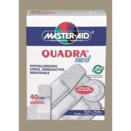 Master Aid Ταχυεπίδεσμοι Quadra Med 40 Strip Διάφορα Μεγέθη