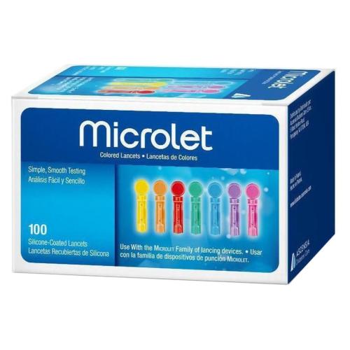 Microlet Coloured Lancets Σκαρφιστήρες για το Σύστημα Παρακολούθησης Γλυκόζης Αίματος 100 Τεμάχια