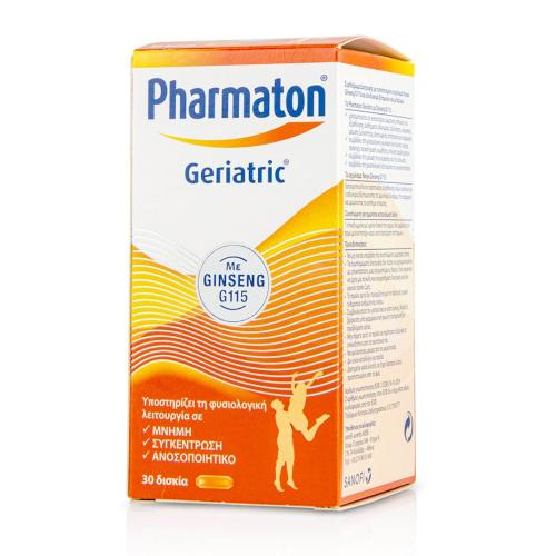 Pharmaton Geriatric Συμπλήρωμα Διατροφής με Συνδυασμό Βιταμινών Μετάλλων Ιχνοστοιχείων & Ginseng G115, 30 Tabs