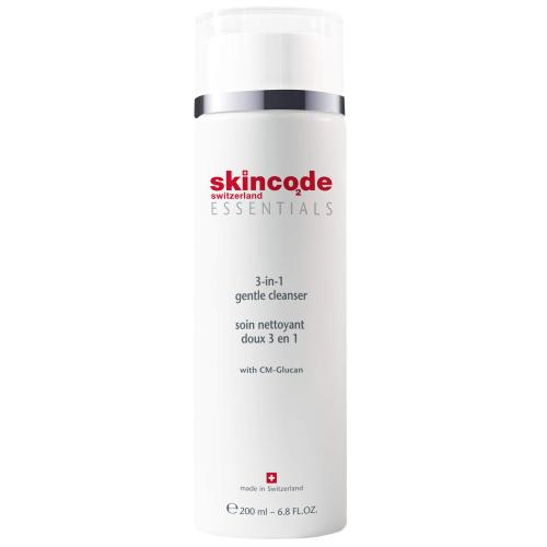 Skincode Essentials 3 in 1 Gentle Cleanser With CM-Glucan Γαλάκτωμα Καθαρισμού-Ντεμακιγιάζ για Κανονικές-Ξηρές Επιδερμίδες 200ml