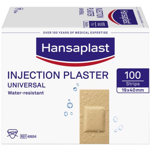 Hansaplast Injection Plaster Universal 19x40mm Αδιάβροχα Αυτοκόλλητα Επιθέματα 100 Τεμάχια