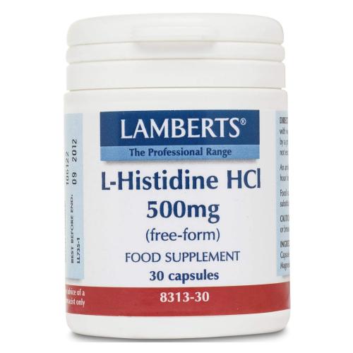 Lamberts L-Histidine HCI Συμπλήρωμα Διατροφής με Ιστιδίνη Ελεύθερης Μορφής 500mg 30caps