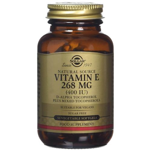Solgar Natural Vitamin E 268mg Συμπλήρωμα Διατροφής με Φυσικής Πηγής Βιταμίνη Ε Πλούσια σε Αντιοξειδωτικά 50 Softgels