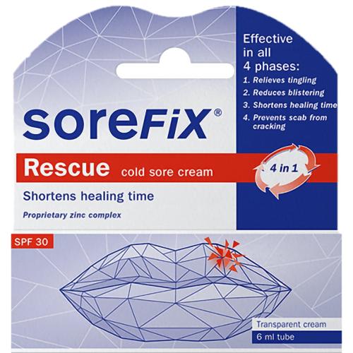SoreFix Rescue Cold Sore Cream Κρέμα Επούλωσης για τον Επιχείλιο Έρπη 6ml