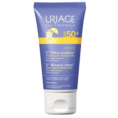 Uriage Eau Thermale Bebe 1st Mineral Cream Spf50+ Βρεφική Αντηλιακή Κρέμα Προσώπου, Σώματος Πολύ Υψηλής Προστασίας 50ml