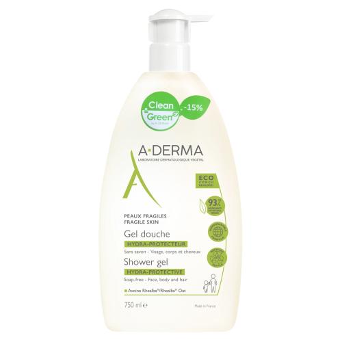 A-Derma Promo Hydra Protective Shower Gel Απαλό και Κρεμώδες Gel Καθαρισμού για Ευαίσθητες Επιδερμίδες 750ml -15%