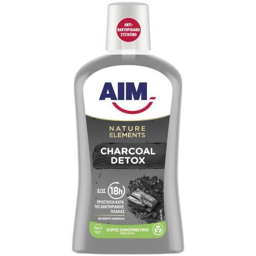 Aim Natural Elements Charcoal Detox Mouthwash Στοματικό Διάλυμα με Ενεργό Άνθρακα για Προστασία Από τη Βακτηριακή Πλάκα 500ml