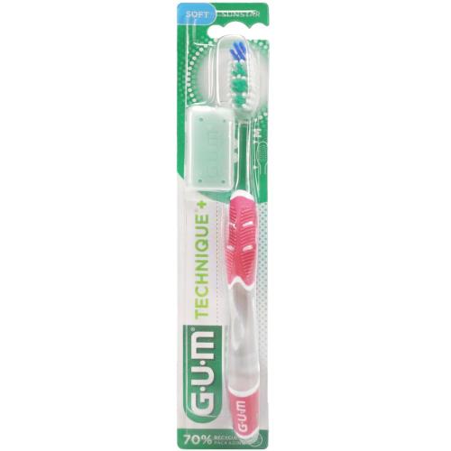 Gum Technique+ Soft Toothbrush Χειροκίνητη Οδοντόβουρτσα με Μαλακές Ίνες 1 Τεμάχιο, Κωδ 490 - Φούξια