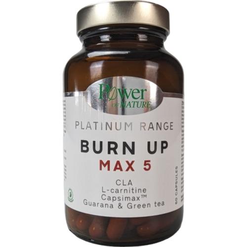 Power of Nature Platinum Range Burn Up Max 5 Συμπλήρωμα Διατροφής για Ενίσχυση του Μεταβολισμού 60caps