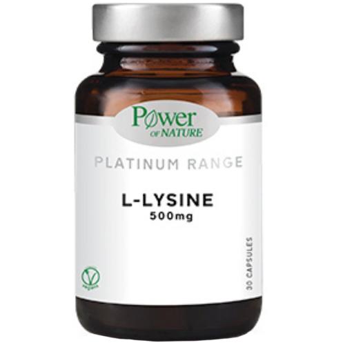 Power of Nature Platinum Range L-Lysine 500mg Συμπλήρωμα Διατροφής με Λυσίνη για την Πρόληψη του Επιχείλιου Έρπητα 30veg.caps