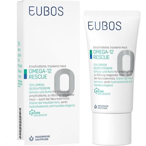 Eubos Omega 12% Rescue Ενυδατική Κρέμα Προσώπου για Ξηρό & Ευαίσθητο Δέρμα, με Τάση Εκζέματος 50ml