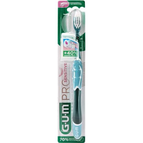Gum Sunstar Pro Sensitive Ultra Soft Toothbrush Χειροκίνητη Μαλακή Οδοντόβουρτσα 1 Τεμάχιο, Κωδ 510 - Πετρόλ