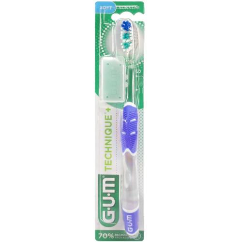 Gum Technique+ Soft Toothbrush Small Χειροκίνητη Οδοντόβουρτσα με Μαλακές Ίνες 1 Τεμάχιο, Κωδ 491 - Μπλε