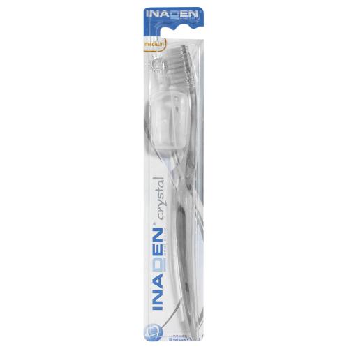 Inaden Crystal Medium Toothbrush Μέτρια Οδοντόβουρτσα για Βαθύ Καθαρισμό 1 Τεμάχιο - Άσπρο
