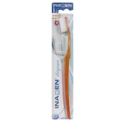 Inaden Elegance Medium Toothbrush Μέτρια Οδοντόβουρτσα για Βαθύ Καθαρισμό με Εργονομικό Σχήμα 1 Τεμάχιο - Πορτοκαλί