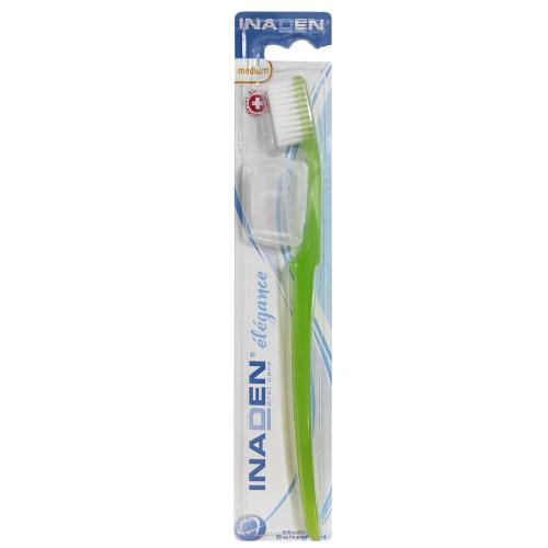 Inaden Elegance Medium Toothbrush Μέτρια Οδοντόβουρτσα για Βαθύ Καθαρισμό με Εργονομικό Σχήμα 1 Τεμάχιο - Πράσινο