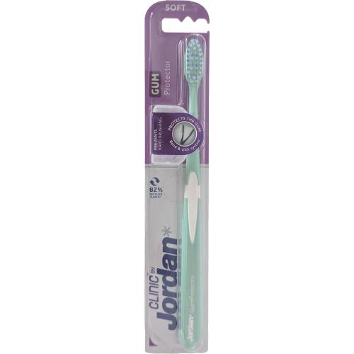 Jordan Clinic Gum Protector Toothbrush Soft 1 Τεμάχιο Μαλακή Οδοντόβουρτσα για Βαθύ Καθαρισμό με Εξαιρετικά Λεπτές Ίνες Κωδ 310058 - Πράσινο