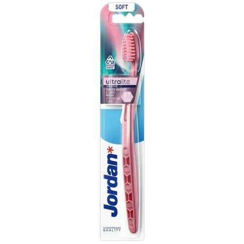 Jordan Ultralite Toothbrush Soft 1 Τεμάχιο Μαλακή Οδοντόβουρτσα για Βαθύ Καθαρισμό με Εξαιρετικά Λεπτές Ίνες Κωδ 310094 - Ροζ
