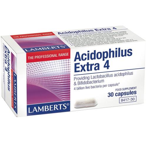 Lamberts Acidophilus Extra 4 Συμπλήρωμα Διατροφής Προβιοτικών για τη Διατήρηση της Υγείας του Γαστρεντερικού Συστήματος 30caps