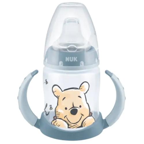 Nuk Disney Winnie the Pooh 6-18m First Choice Learner Bottle Πλαστικό Κύπελλο Εκμάθησης για Ηλικίες 6-18 Μηνών με Λαβές & με Ρύγχος Σιλικόνης 150ml - Γαλάζιο