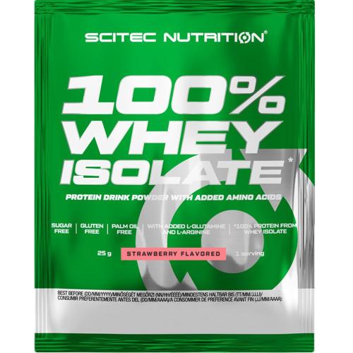Scitec Nutrition 100% Whey Isolate Protein Συμπλήρωμα Διατροφής με 100% Υδρολυμένη Πρωτεΐνη Ορού Γάλακτος & Προσθήκη Αμινοξέων 25g - Strawberry