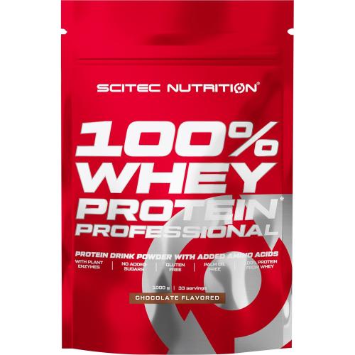Scitec Nutrition 100% Whey Protein Professional Συμπλήρωμα Διατροφής με Καθαρή Πρωτεΐνη Ορού Γάλακτος Εμπλουτισμένη με Αμινοξέα 1000g- Chocolate