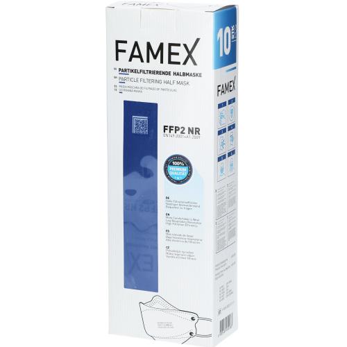 Famex Particle Filtering Half Mask FFP2 NR Μάσκες Υψηλής Προστασίας Προδιαγραφών FFP2 NR μίας Χρήσης 10 Τεμάχια, Μπλε