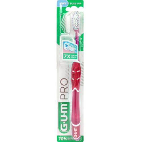 Gum Pro Soft Toothbrush Μαλακή Χειροκίνητη Οδοντόβουρτσα για Βαθύ Καθαρισμό & Αφαίρεση της Πλάκας 1 Τεμάχιο, Κωδ 525 - Φούξια
