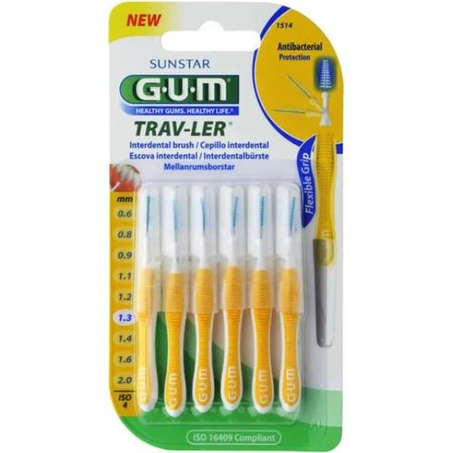 Gum Trav-Ler Interdental Brush Μεσοδόντια Βουρτσάκια για Εύκολο & Καθημερινό Καθαρισμό Ανάμεσα στα Δόντια 6 Τεμάχια - 1.3