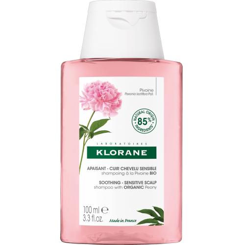 Klorane Pivoine Soothing & Sensitive Scalp Shampoo Travel Size Καταπραϋντικό Σαμπουάν με Βιολογική Παιώνια για Ευαίσθητο & Ερεθισμένο Τριχωτό 100ml