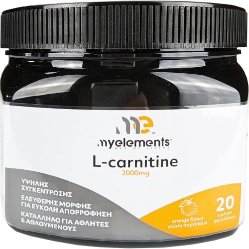My Elements L-Carnitine 2000mg Συμπλήρωμα Διατροφής Καρνιτίνης για Έλεγχο Επιπέδων Λίπους & Αποκατάσταση μετά από Έντονη Αθλητική Προπόνηση με Γεύση Πορτοκάλι 20 Sachets