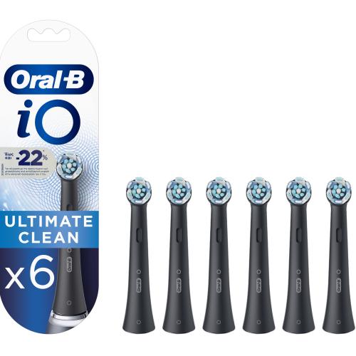 Oral-B iO Promo Ultimate Clean Brush Heads Black Ανταλλακτικές Κεφαλές Βουρτσίσματος σε Μαύρο Χρώμα, για Επαγγελματικό Καθαρισμό Ανάμεσα στα Δόντια 6 Τεμάχια