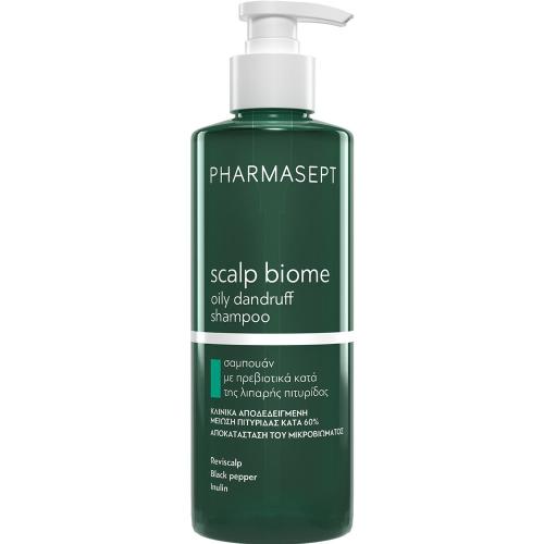 Pharmasept Scalp Biome Oily Dandruff Shampoo Σαμπουάν με Πρεβιοτικά & Φυτικά Εκχυλίσματα Κατά της Λιπαρής Πιτυρίδας με Αντλία 400ml