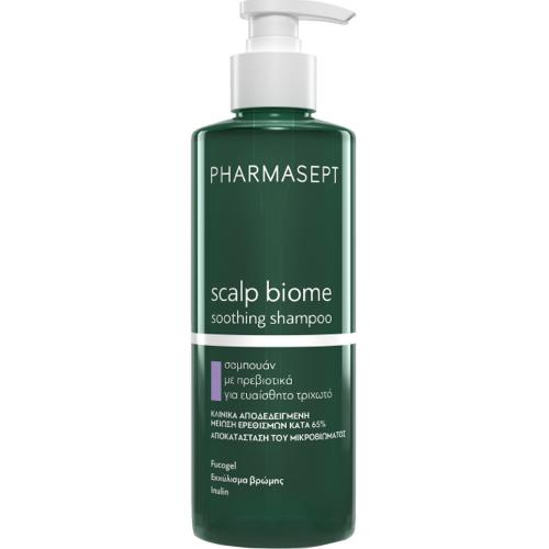 Pharmasept Scalp Biome Soothing Shampoo Σαμπουάν Ήπιου Καθαρισμού με Καταπραϋντική Δράση για το Ευαίσθητο Τριχωτό της Κεφαλής με Αντλία 400ml