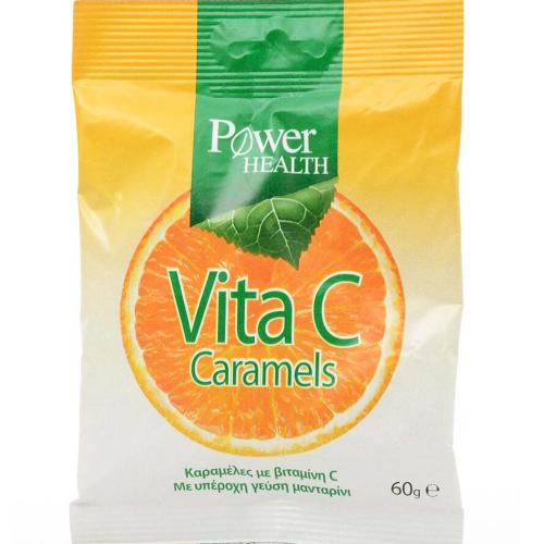 Power Health Vita C Caramels Καραμέλες με Βιταμίνη C για Ενίσχυση του Ανοσοποιητικού με Γεύση Μανταρίνι 60g