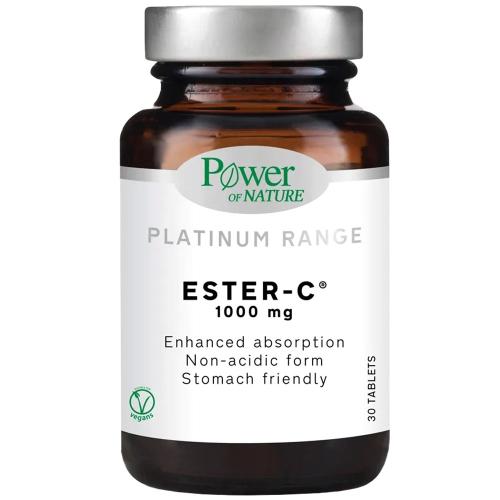 Power of Nature Platinum Range Ester C 1000mg Συμπλήρωμα Διατροφής Βιταμίνης C σε Εστερική Μορφή για Βέλτιστη Αφομοίωση από τον Οργανισμό 30tabs