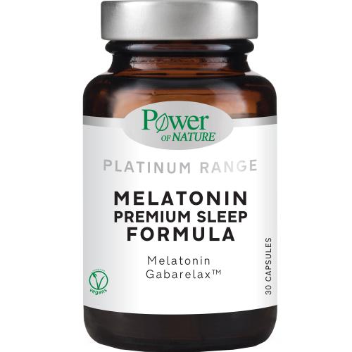 Power of Nature Platinum Range Melatonin Premium Sleep Formula Συμπλήρωμα Διατροφής Μελατονίνης, Φυτικών Εκχυλισμάτων Βιταμινών & Μετάλλων για Γρηγορότερο & Καλύτερο Ύπνο 30caps