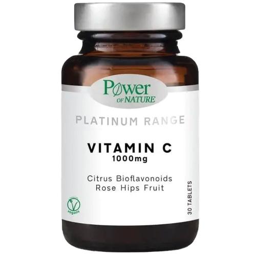 Power of Nature Platinum Range Vitamin C 1000mg Συμπλήρωμα Διατροφής Βιταμίνης C για ένα Υγιές Ανοσοποιητικό Σύστημα 30tabs