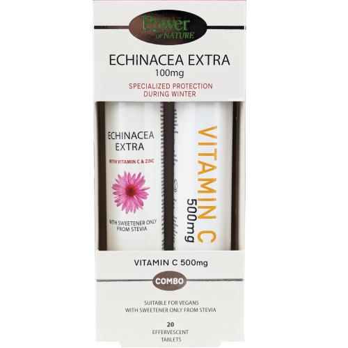 Power of Nature Promo Echinacea Extra 100mg, 20 Effer.tabs & Vitamin C 500mg, 20 Effer.tabs