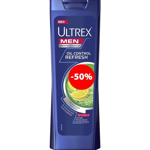 Ultrex Promo Men Shampoo Anti Dandruff Oil Control Σαμπουάν Κατά της Πιτυρίδας για Άνδρες για Έλεγχο της Λιπαρότητας του Τριχωτού με Εκχύλισμα Λεμονιού 360ml