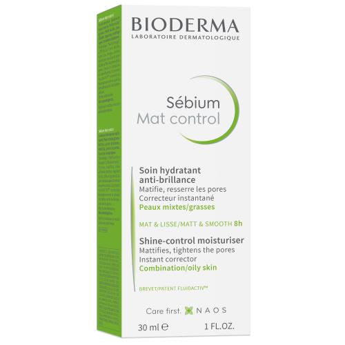 Bioderma Sebium Mat Control Ενυδατική Φροντίδα με Ματ Αποτέλεσμα Μακράς Διαρκείας για Λιπαρές Επιδερμίδες 30ml