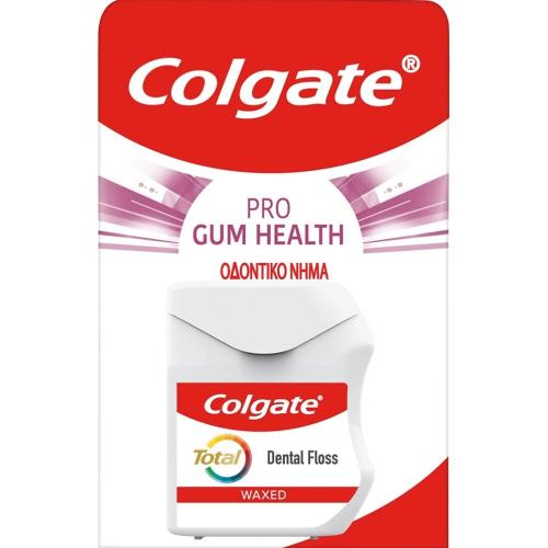 Colgate Pro Gum Health Dental Floss Ανθεκτικό Οδοντικό Νήμα με Κερί Χωρίς Γεύση για Ολοκληρωμένη Στοματική Υγιεινή 50m