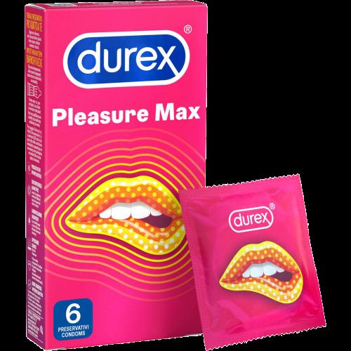 Durex Pleasuremax Προφυλακτικά για Μέγιστη Διέγερση με Ανάγλυφες Κουκίδες & Ραβδώσεις 6 Τεμάχια