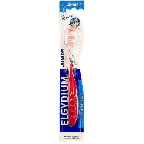 Elgydium Junior Soft Toothbrush Κόκκινο Μαλακή Οδοντόβουρτσα για Παιδιά 7 Έως 12 Ετών 1 Τεμάχιο