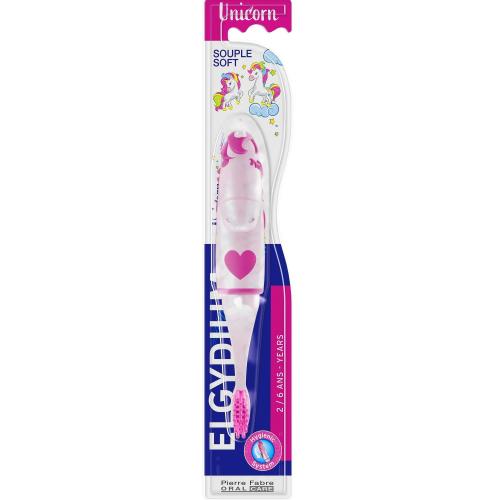 Elgydium Kids Unicorn Soft Toothbrush 2-6 Years Μαλακή Παιδική Οδοντόβουρτσα με Εργονομική Λαβή & Καπάκι Μεταφοράς 1 Τεμάχιο