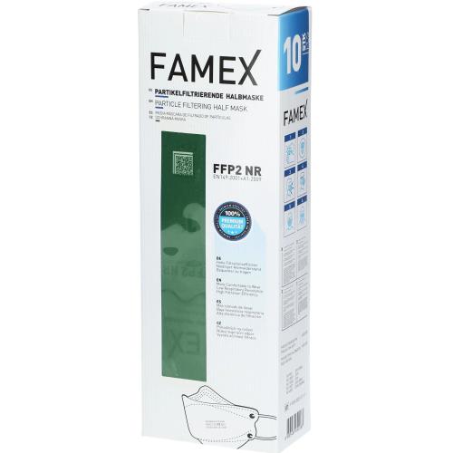 Famex Particle Filtering Half Mask FFP2 NR Πράσινες Μάσκες Υψηλής Προστασίας Προδιαγραφών FFP2 NR μίας Χρήσης 10 Τεμάχια