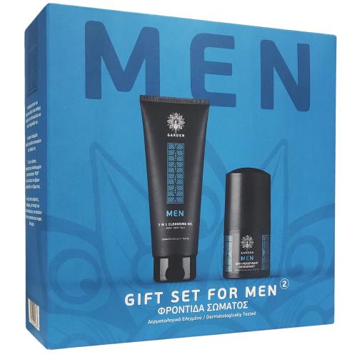 Garden Promo Gift Set for Men Gel Καθαρισμού Προσώπου, Σώματος & Μαλλιών 200ml & Ανδρικό Αποσμητικό σε Μορφή Roll on 50ml