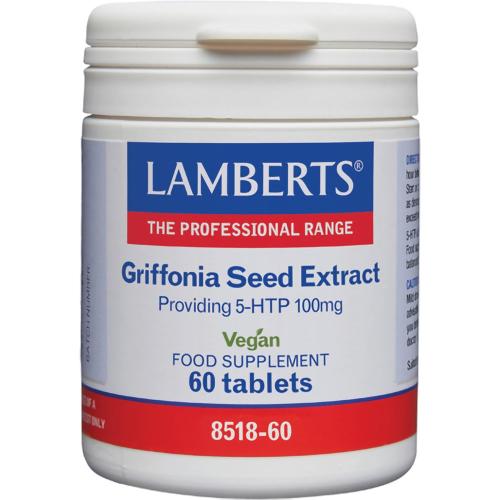 Lamberts Griffonia Seed Exctract Providing 5-HTP 100mg Συμπλήρωμα Διατροφής για τη Βελτίωση της Ψυχικής Υγείας Κατά του Άγχους & της Κόπωσης 60tabs