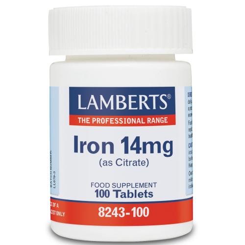 Lamberts Iron 14mg (as Citrate) Σίδηρος Σε Μορφή Citrate 100tabs