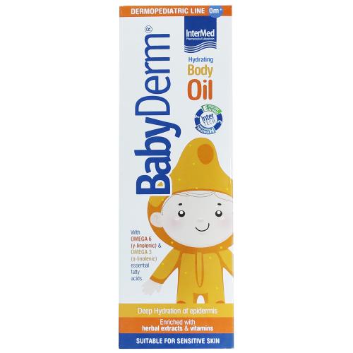 Babyderm Body Oil Υπέρ Ενυδατικό Λάδι Σώματος για Βαθιά Ενυδάτωση του Βρεφικού & Παιδικού Δέρματος 200ml